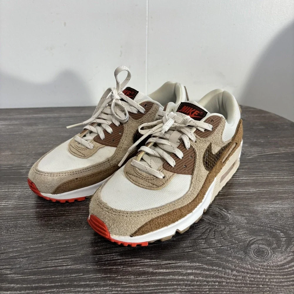 Nike Air Max 90 Shoes Womens Size 7.5 Brown Mesh Sneaker Low Top DX9502-100